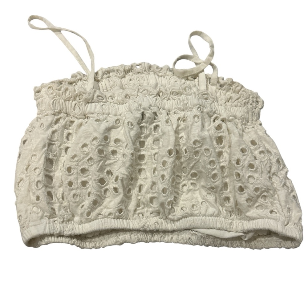 Express Ivory Ruffled Top - Picture 2 of 4
